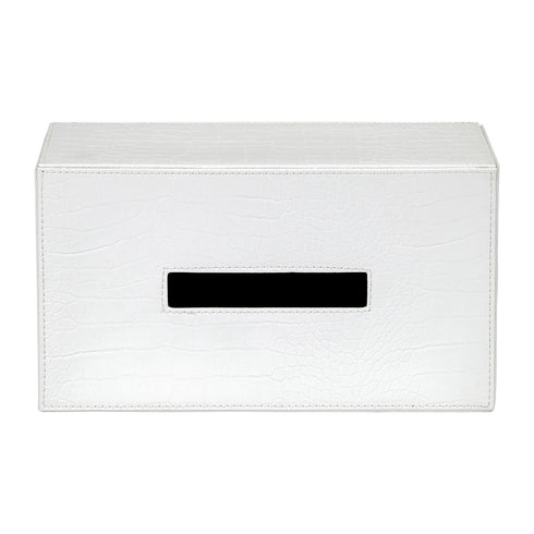 White Croc Tissue Box Geo